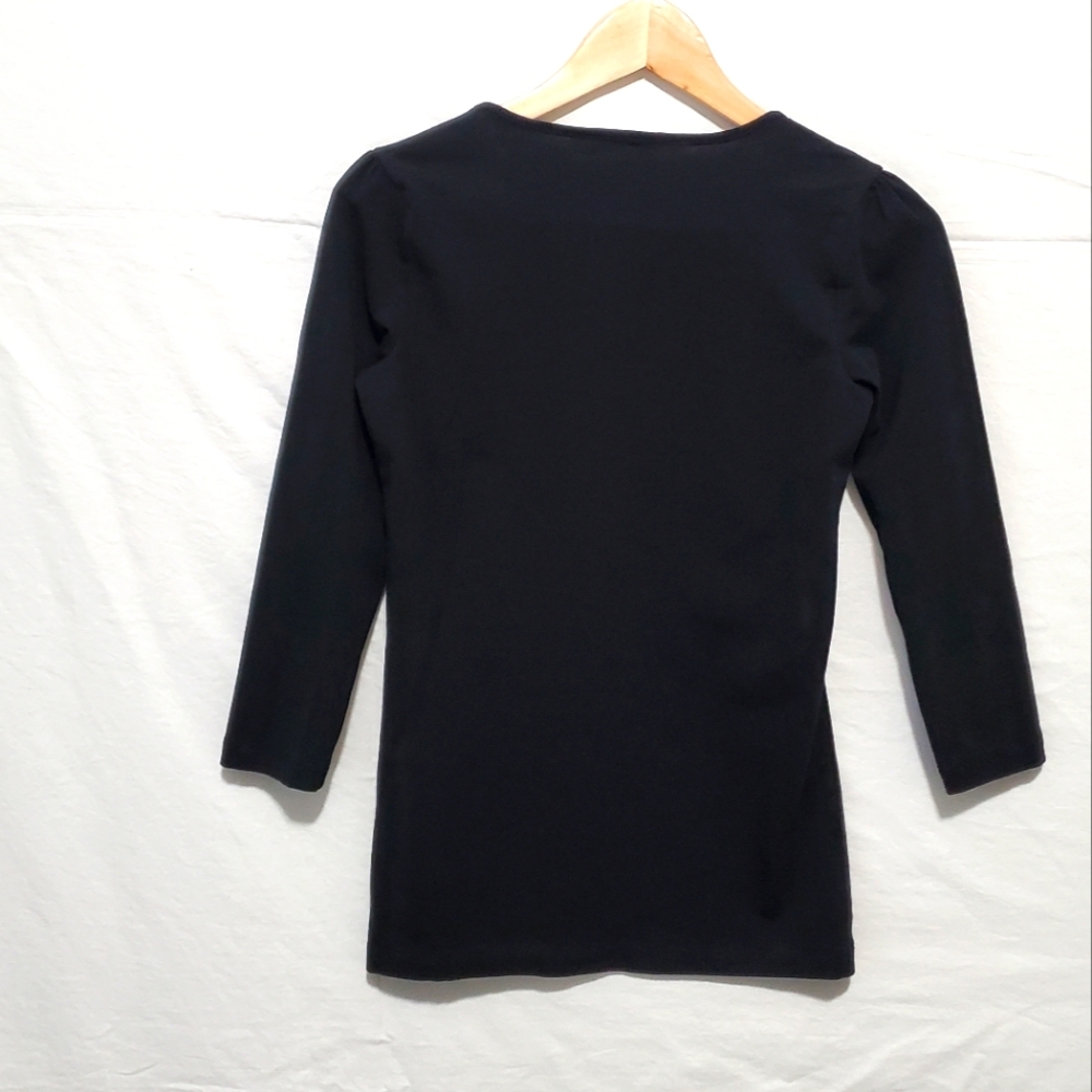 Tommy Hilfiger Black 3/4 Sleeve Top - Picture 2 of 4